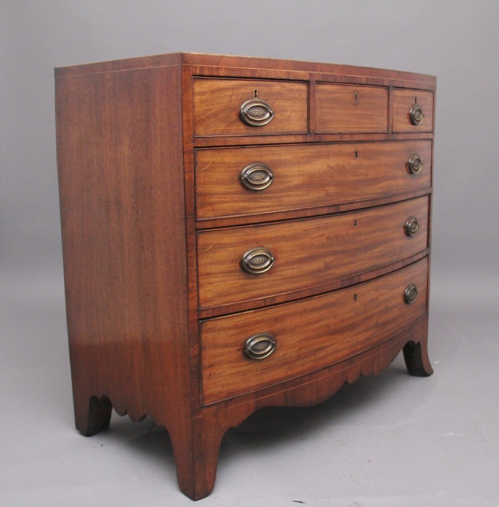 Early 19th Century mahogany bowfront chest View IV