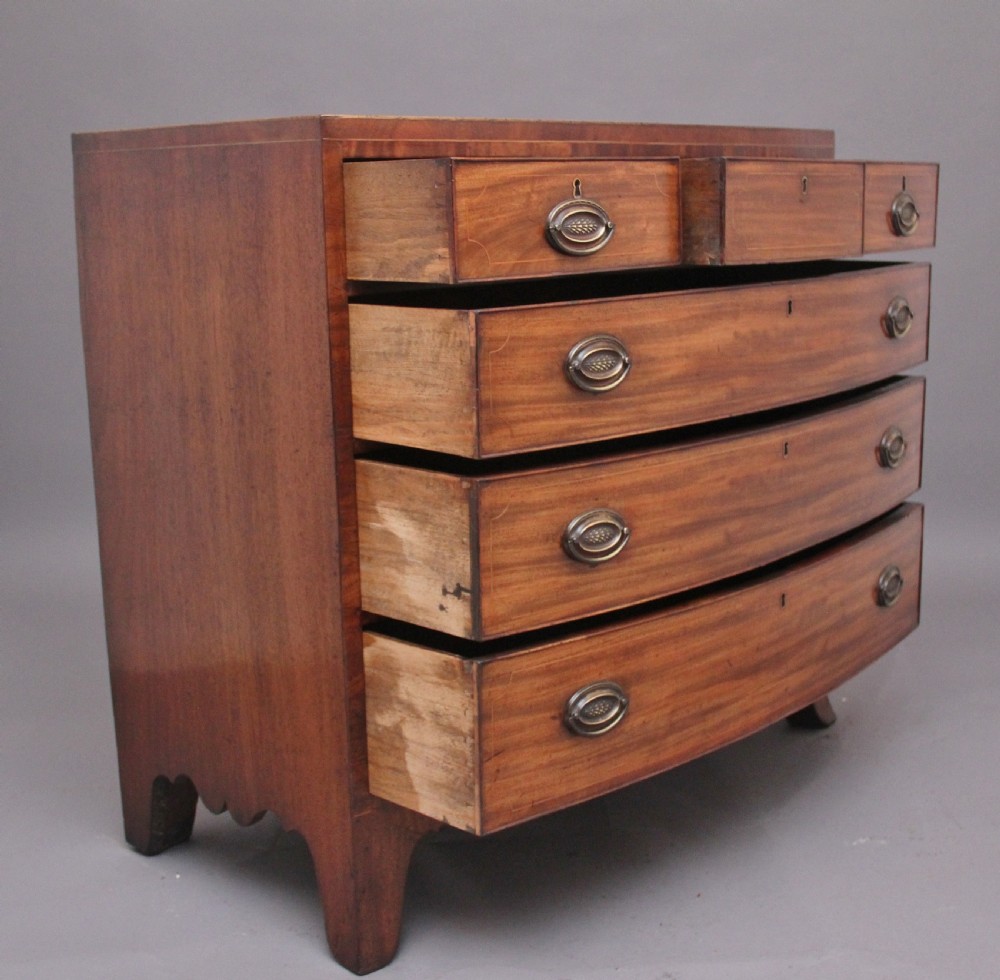 Early 19th Century mahogany bowfront chest View V