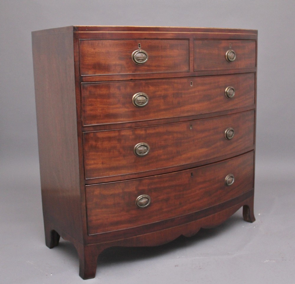 Early 19th Century mahogany bowfront chest View III