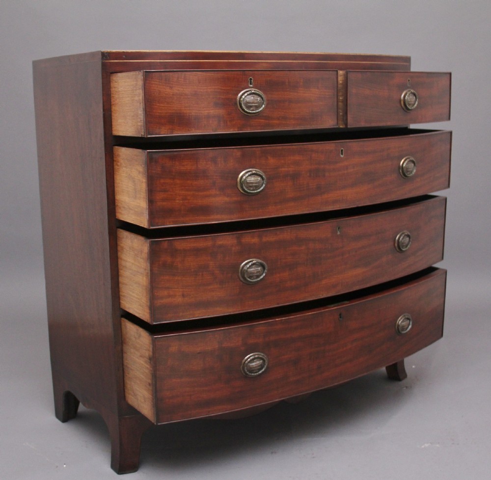 Early 19th Century mahogany bowfront chest View IV