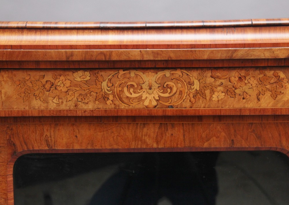 19th Century walnut and marquetry pier cabinet View X