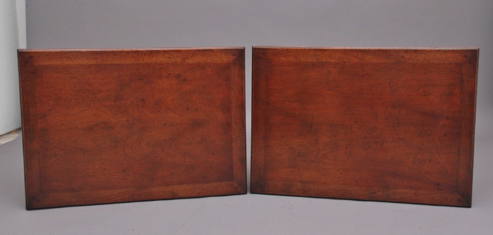 Pair of French mahogany and brass mounted lamp tables View VI