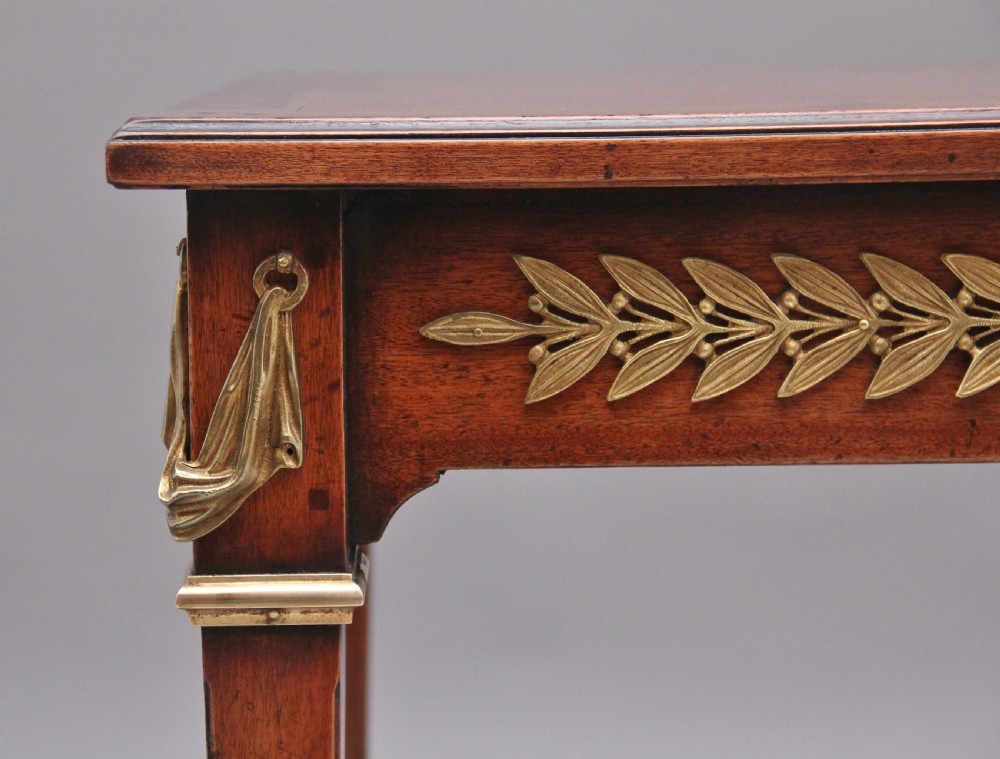 Pair of French mahogany and brass mounted lamp tables View XI
