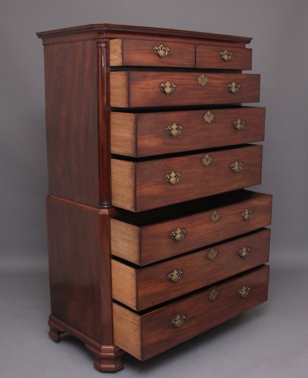18th Century mahogany chest on chest View V