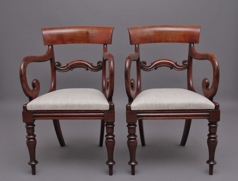 Pair of 19th Century mahogany armchairs  View II