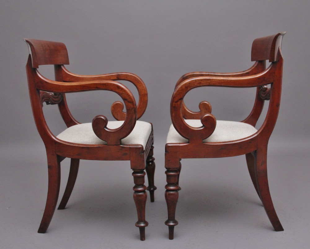 Pair of 19th Century mahogany armchairs  View III
