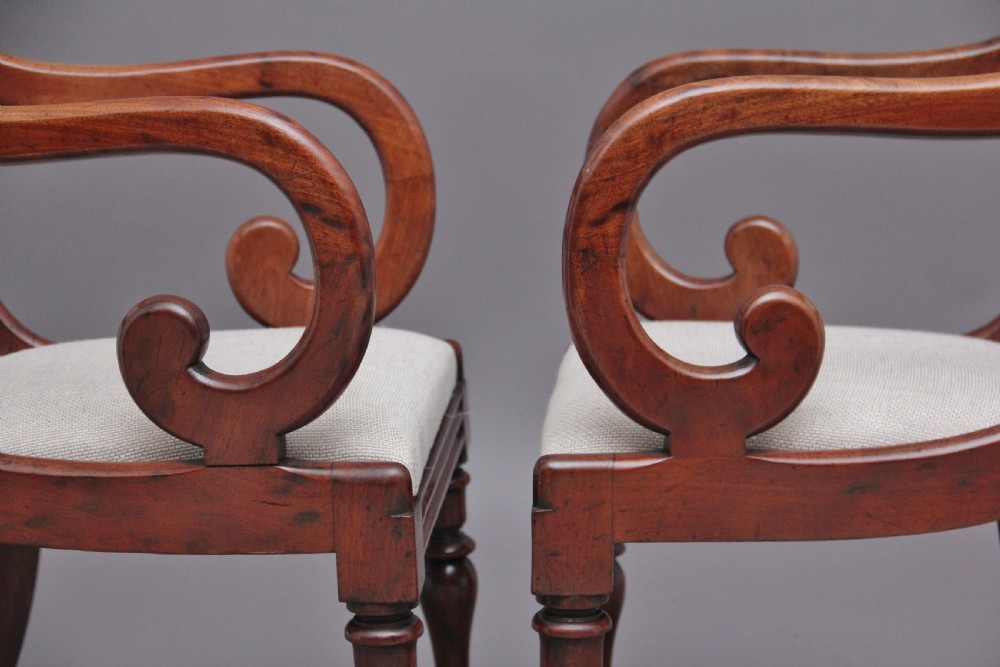 Pair of 19th Century mahogany armchairs  View IV