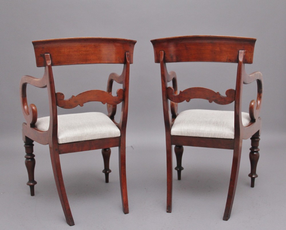 Pair of 19th Century mahogany armchairs  View V