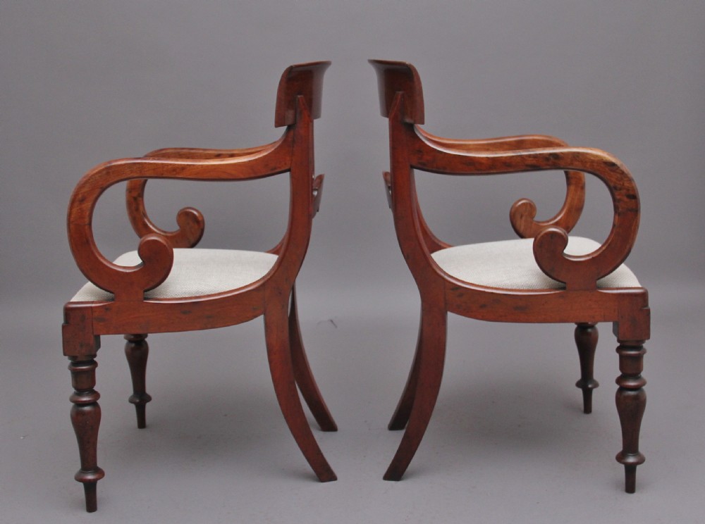 Pair of 19th Century mahogany armchairs  View VI