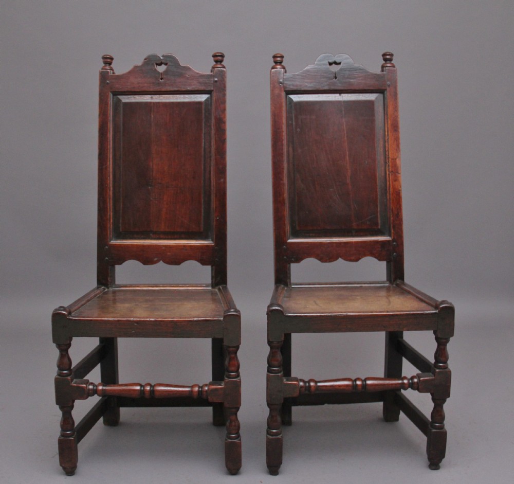 Pair of 17th Century oak side chairs View II