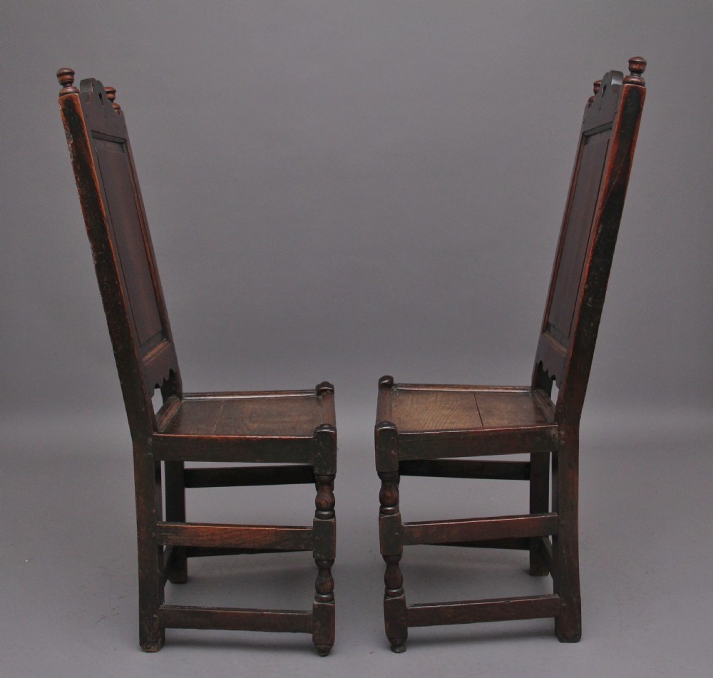Pair of 17th Century oak side chairs View III