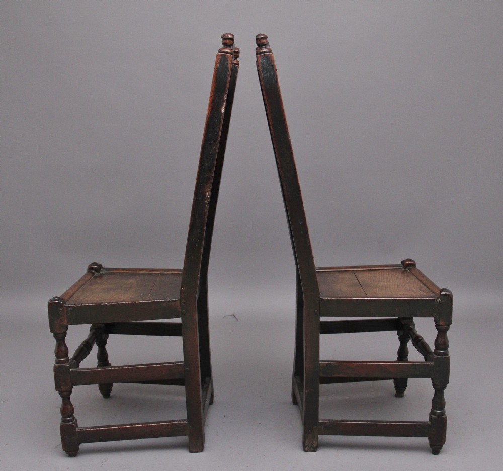 Pair of 17th Century oak side chairs View V