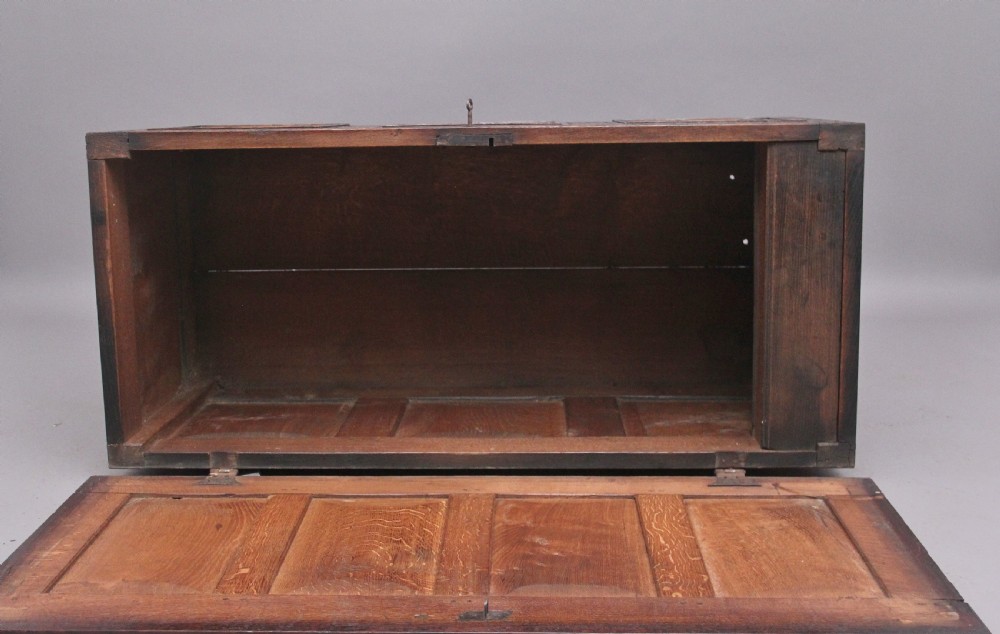 18th Century carved oak coffer View X