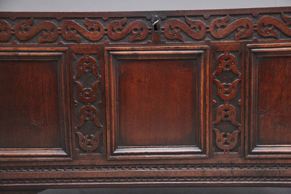 18th Century carved oak coffer View XII