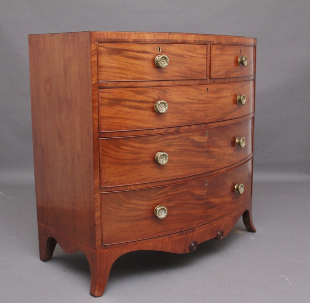 Early 19th Century mahogany bowfront chest of drawers View III