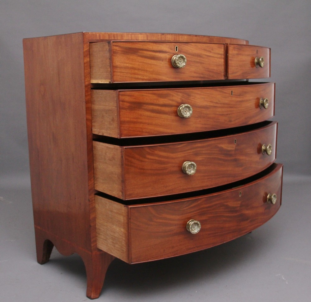 Early 19th Century mahogany bowfront chest of drawers View IV