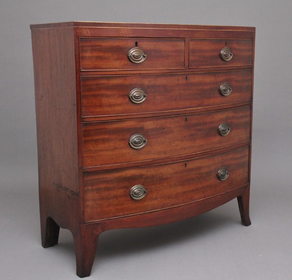 Early 19th Century mahogany bowfront chest View III