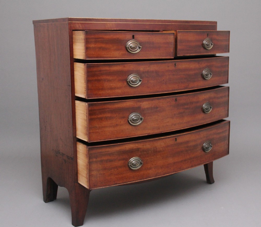 Early 19th Century mahogany bowfront chest View IV