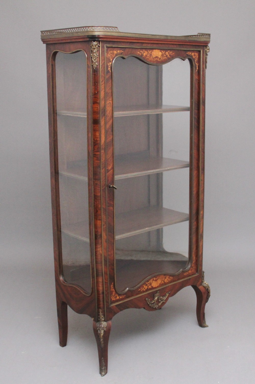 19th Century French Kingwood display cabinet