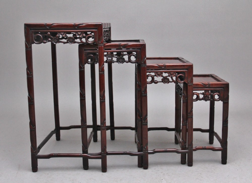 19th Century Chinese nest of four tables View III
