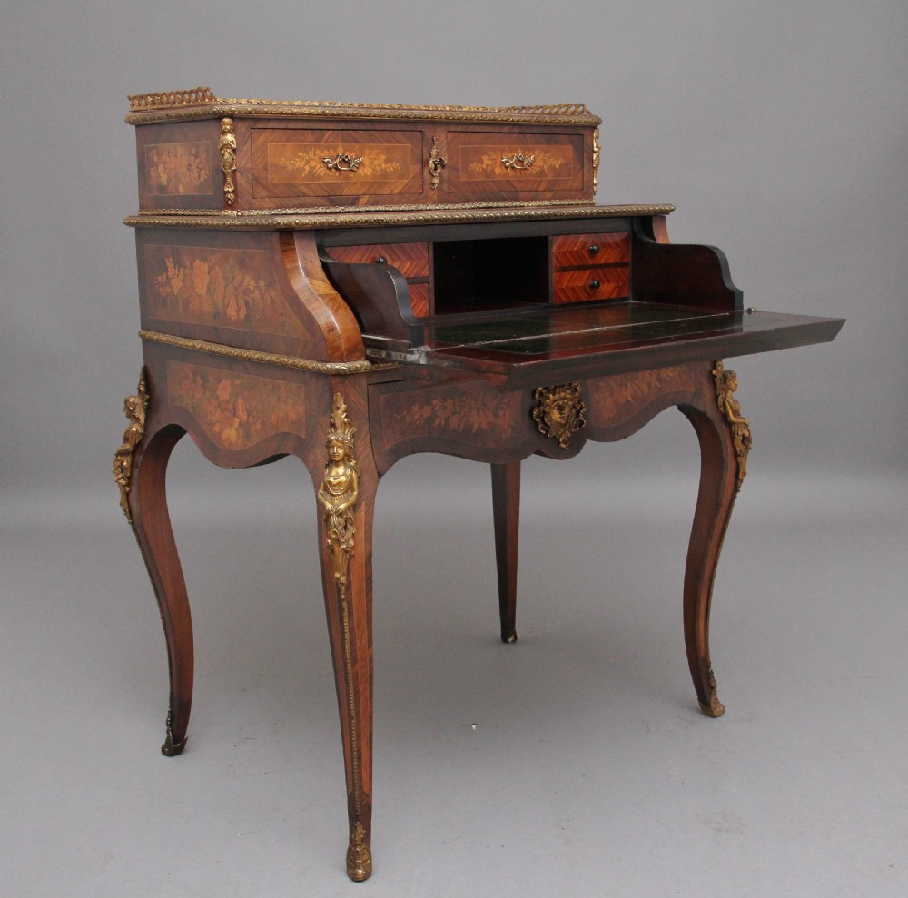 Early 20th Century Kingwood and marquetry bonheur du jour View II