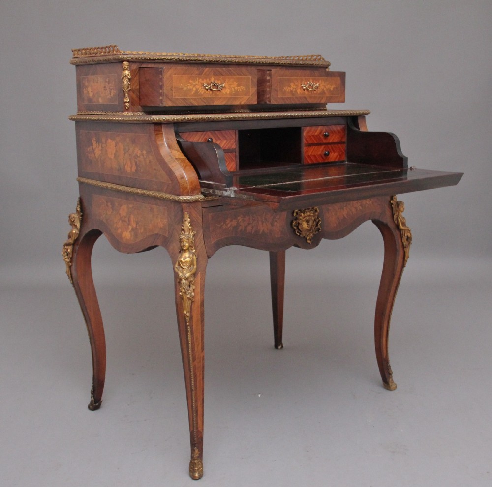 Early 20th Century Kingwood and marquetry bonheur du jour View III