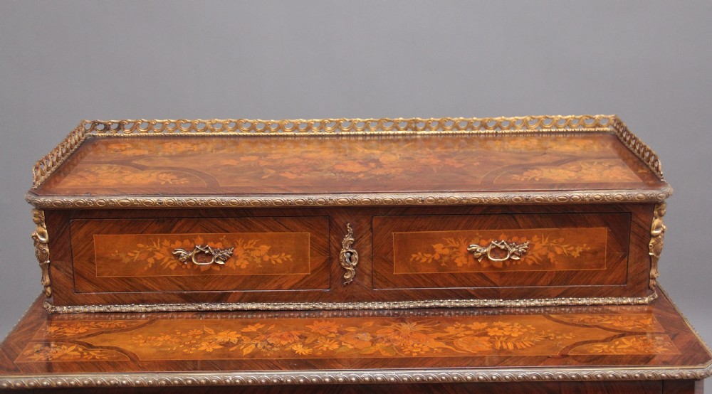 Early 20th Century Kingwood and marquetry bonheur du jour View XIII