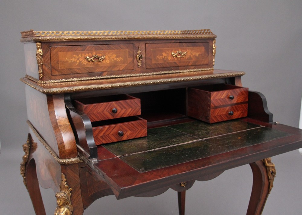 Early 20th Century Kingwood and marquetry bonheur du jour View XV