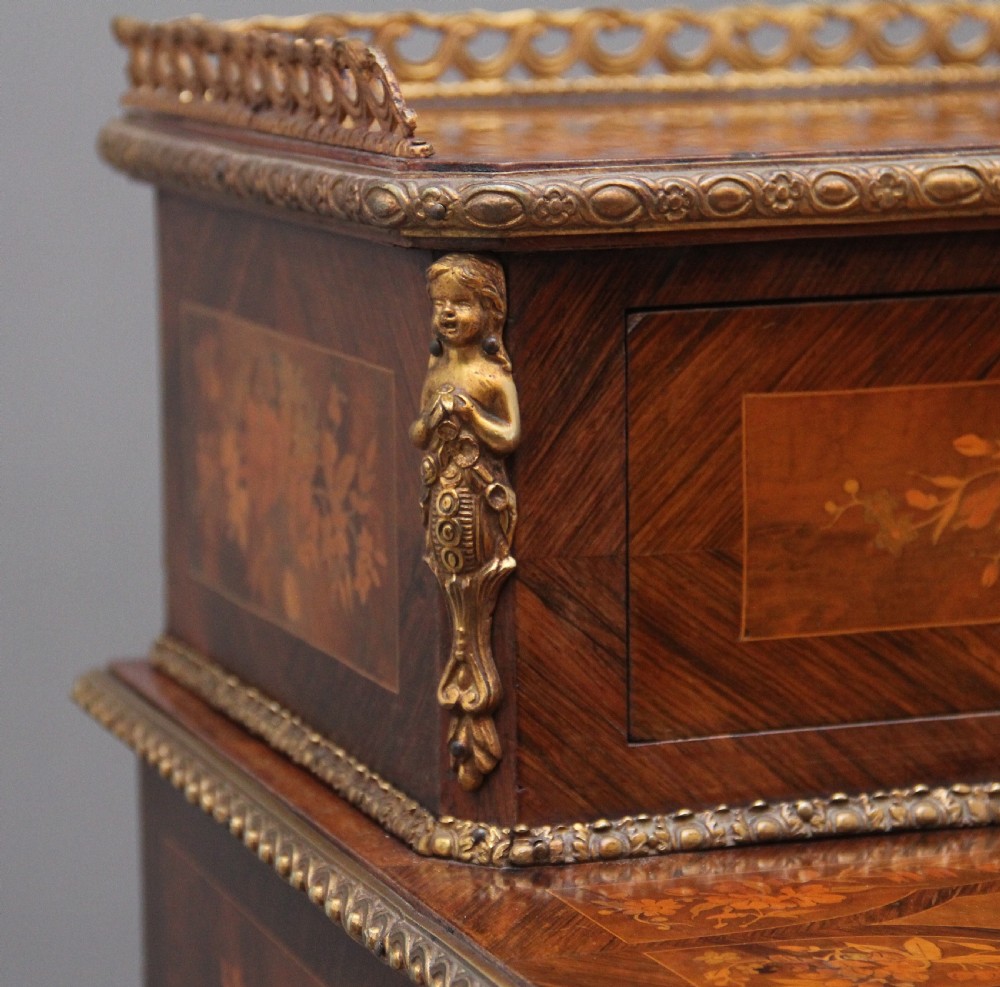Early 20th Century Kingwood and marquetry bonheur du jour View XIX