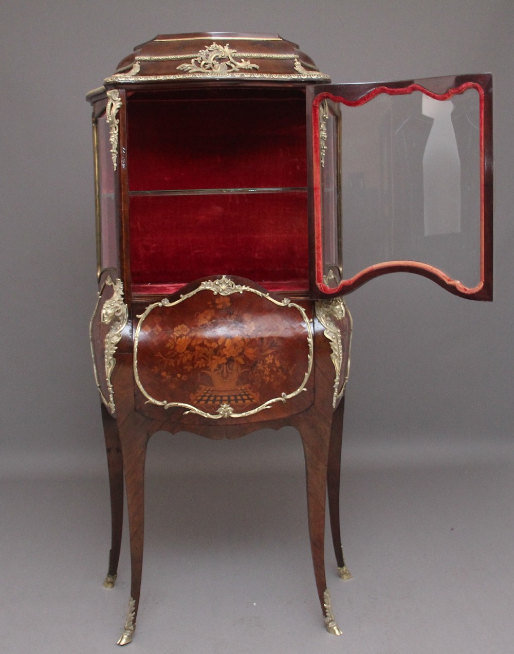 19th Century Kingwood and marquetry secretaire vitrine  View IV