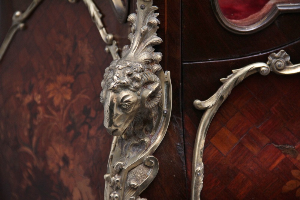 19th Century Kingwood and marquetry secretaire vitrine  View XVIII