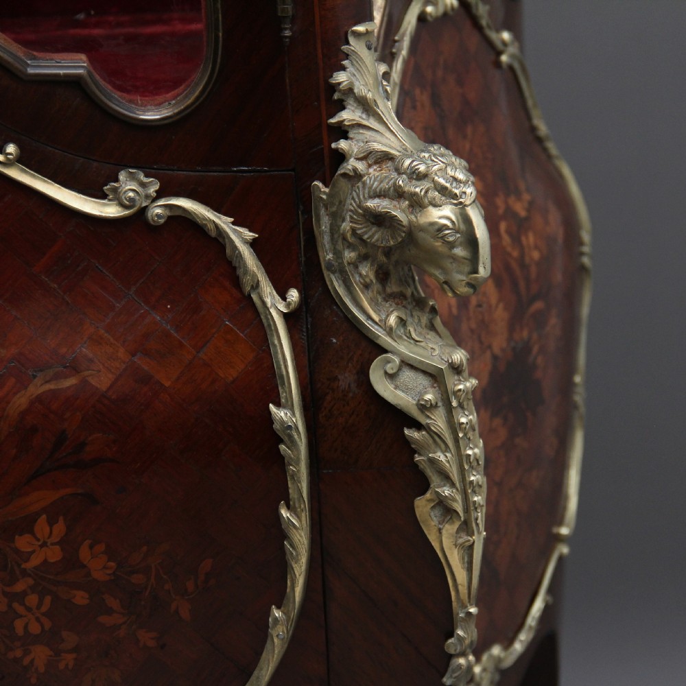 19th Century Kingwood and marquetry secretaire vitrine  View XX