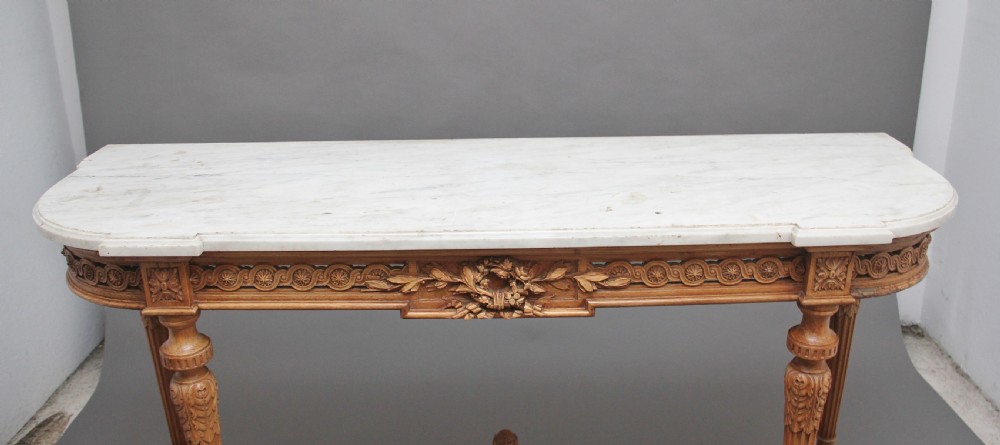 18th Century pine and marble console table View II