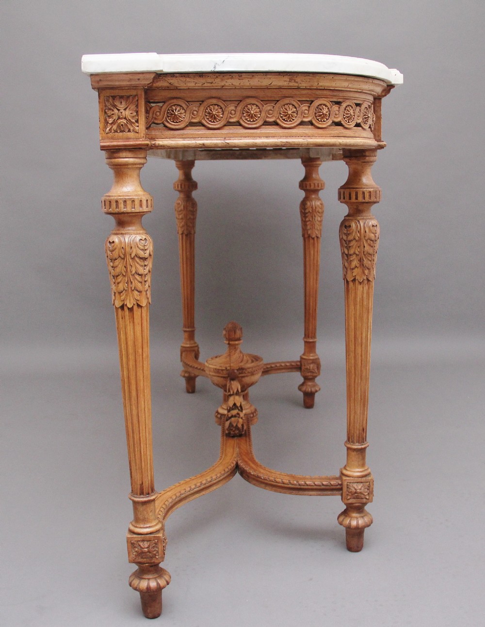 18th Century pine and marble console table View V