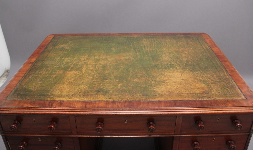 19th Century mahogany partners desk stamped Gillow View VIII
