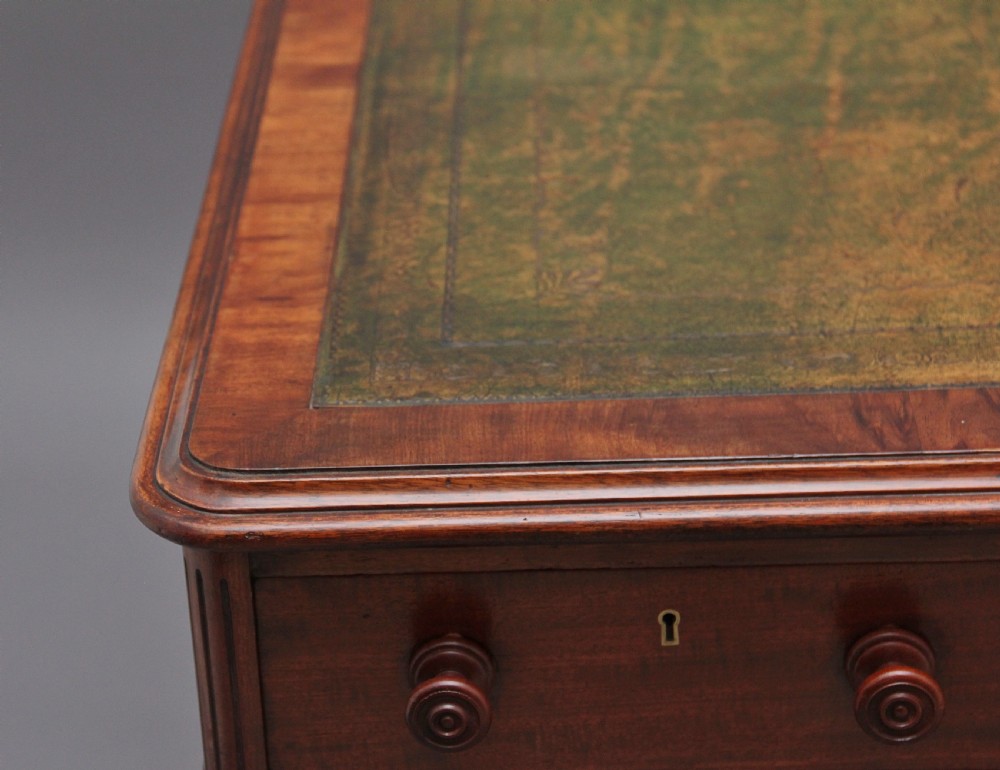 19th Century mahogany partners desk stamped Gillow View IX