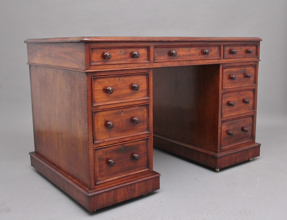 Early 19th Century mahogany pedestal desk View III