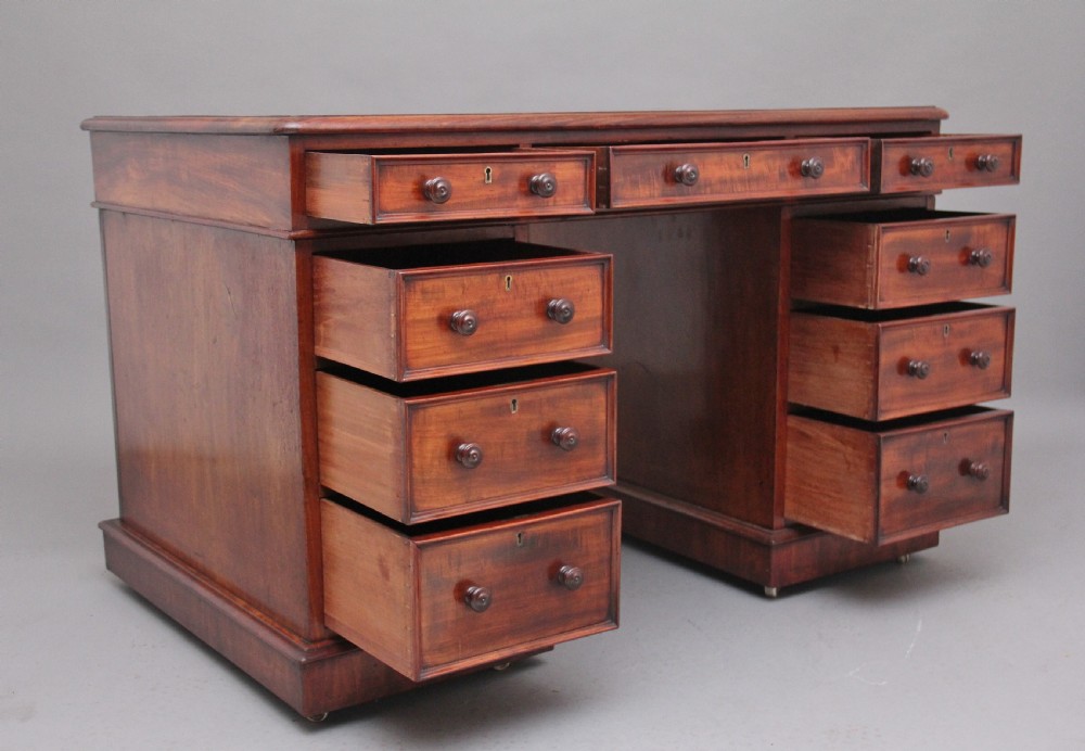 Early 19th Century mahogany pedestal desk View IV