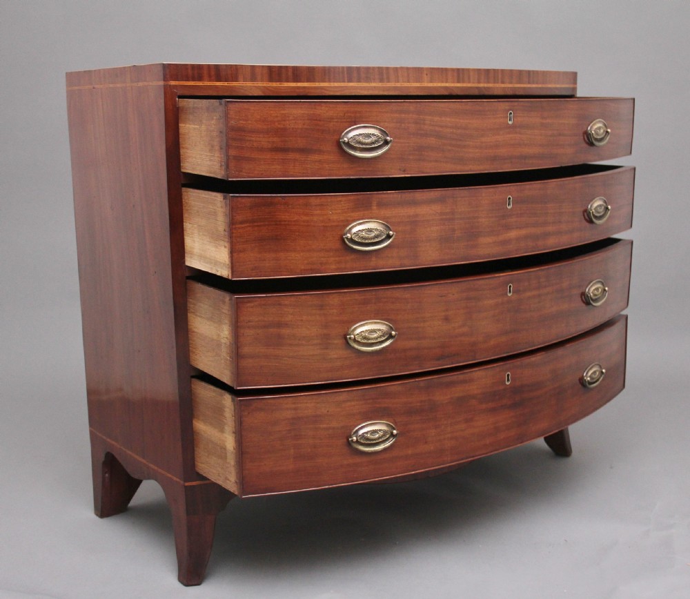 Early 19th Century mahogany bowfront chest of drawers View III