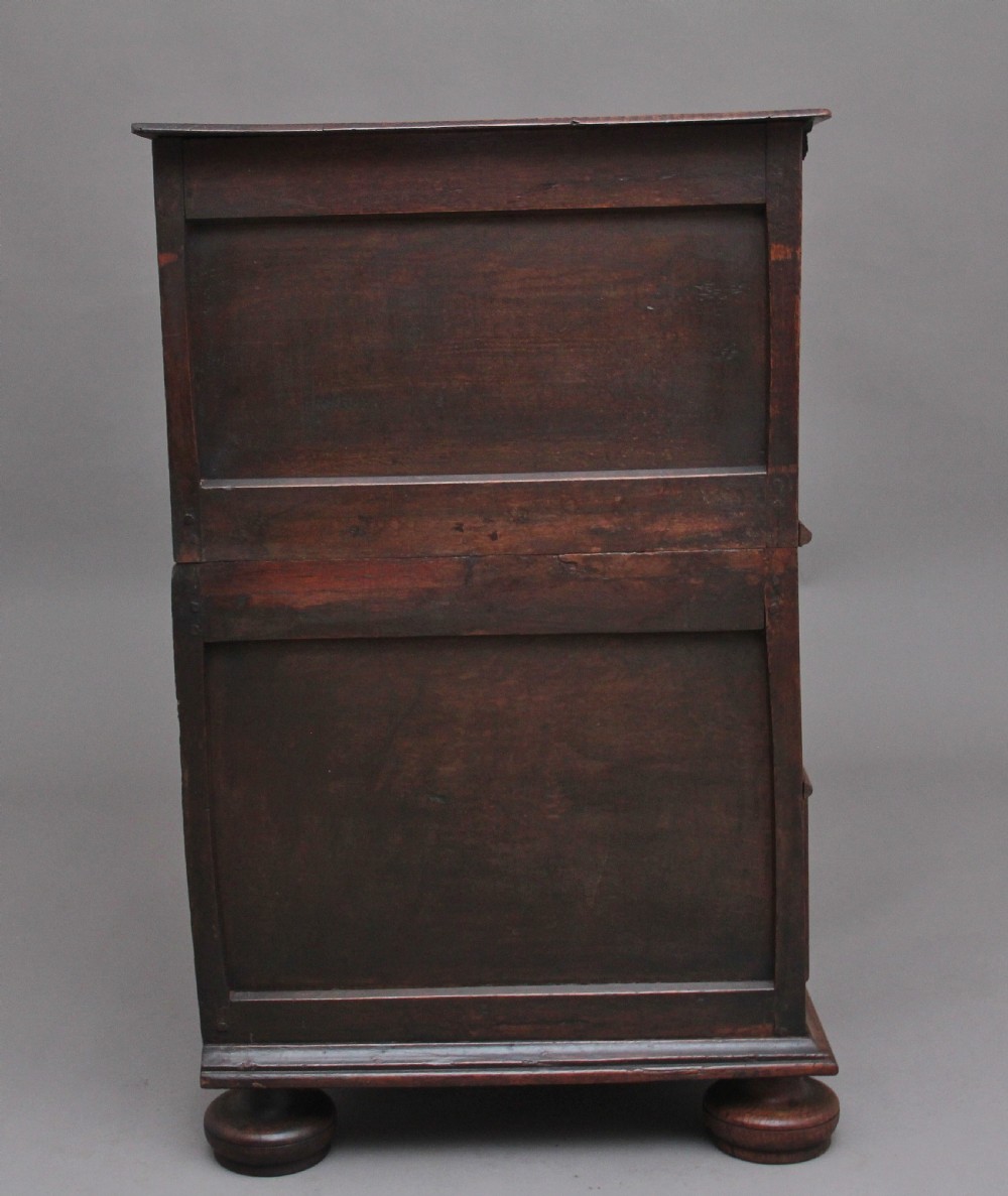 17th Century oak geometric chest of drawers View IV