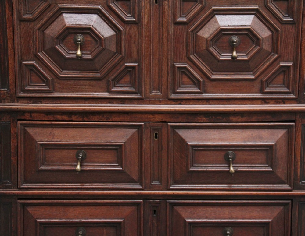 17th Century oak geometric chest of drawers View IX