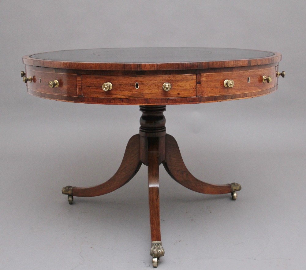 Early 19th Century rosewood drum table