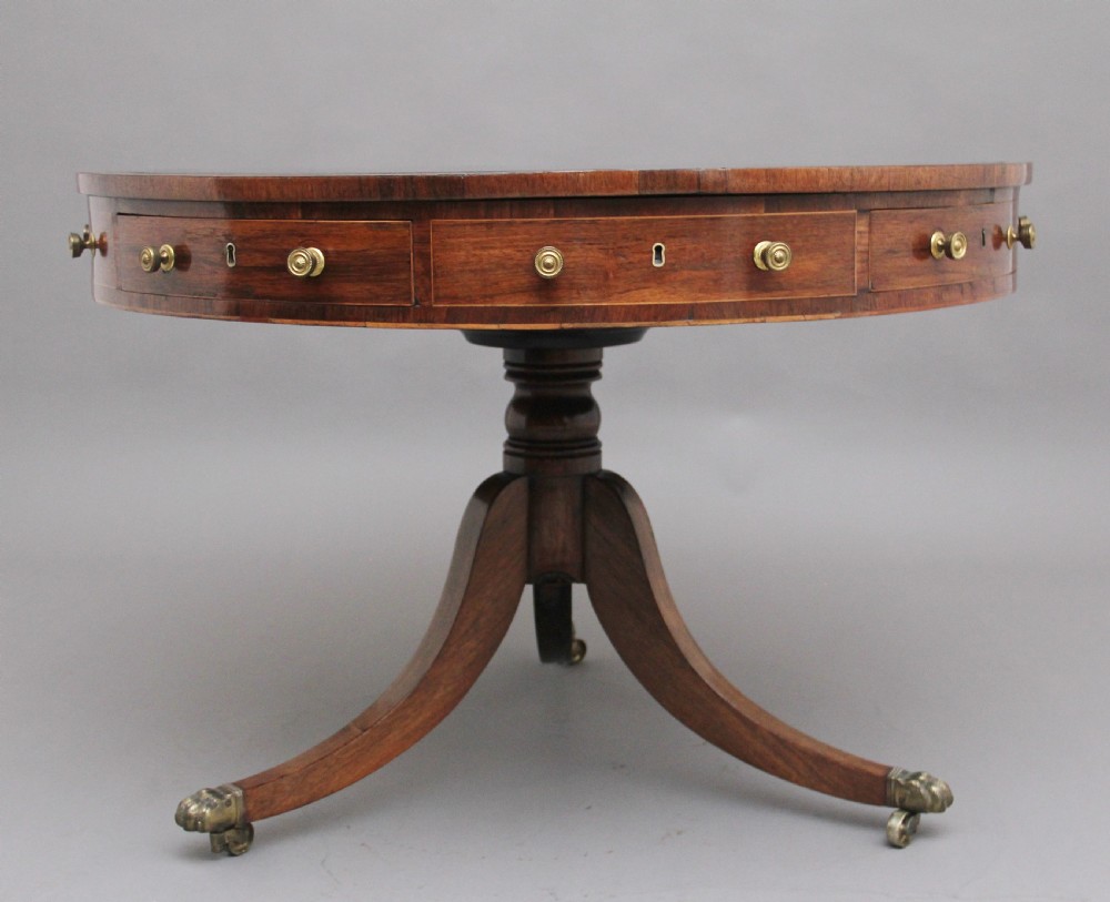 Early 19th Century rosewood drum table View III