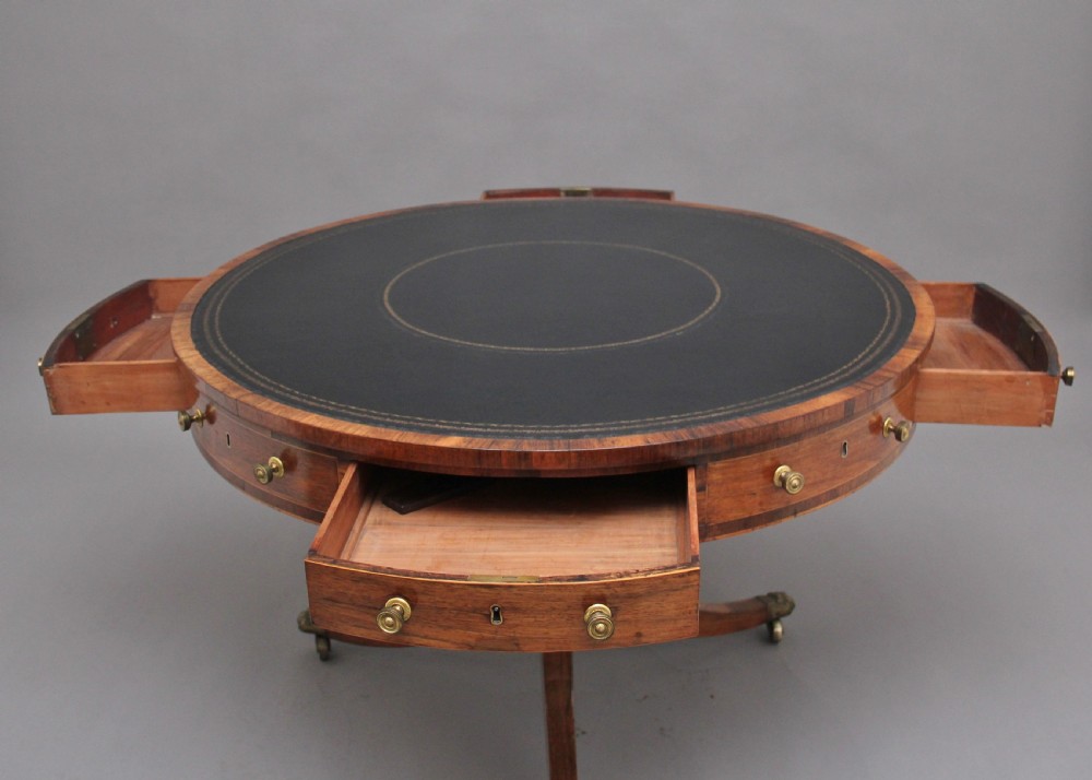 Early 19th Century rosewood drum table View IV