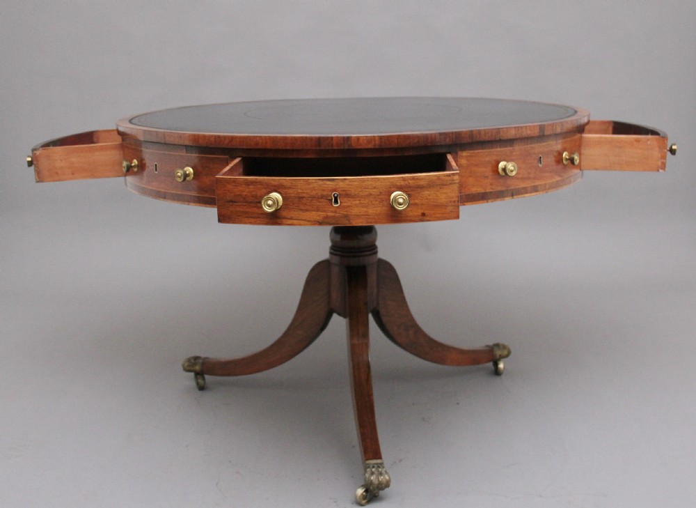 Early 19th Century rosewood drum table View V