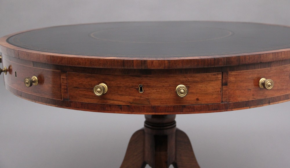 Early 19th Century rosewood drum table View X