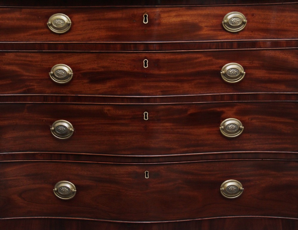 18th Century mahogany serpentine chest of drawers View X