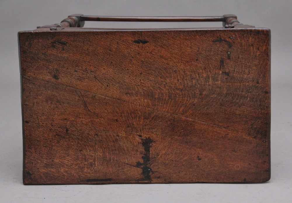 17th Century oak bible box on later stand View IX