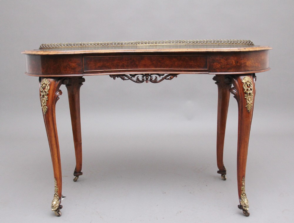 19th Century burr walnut writing table
