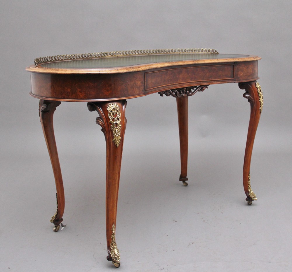 19th Century burr walnut writing table View III